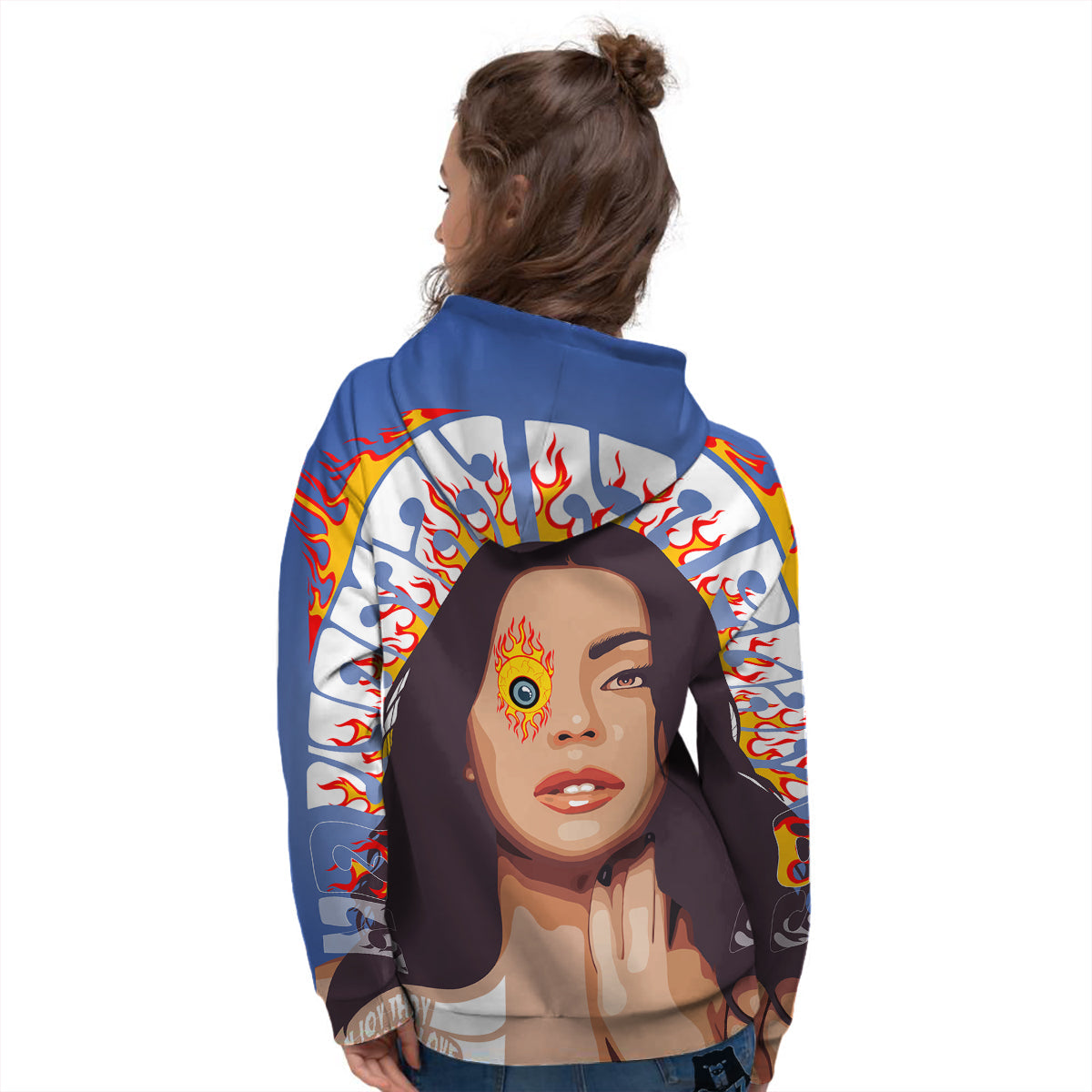 Fire Psychedelic Women Print Women's Hoodie-grizzshop