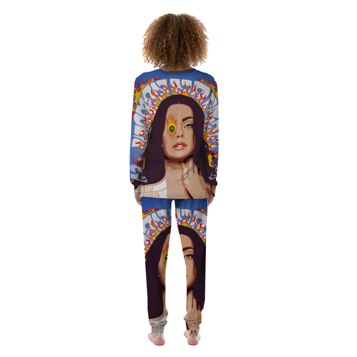 Fire Psychedelic Women Print Women's Pajamas-grizzshop