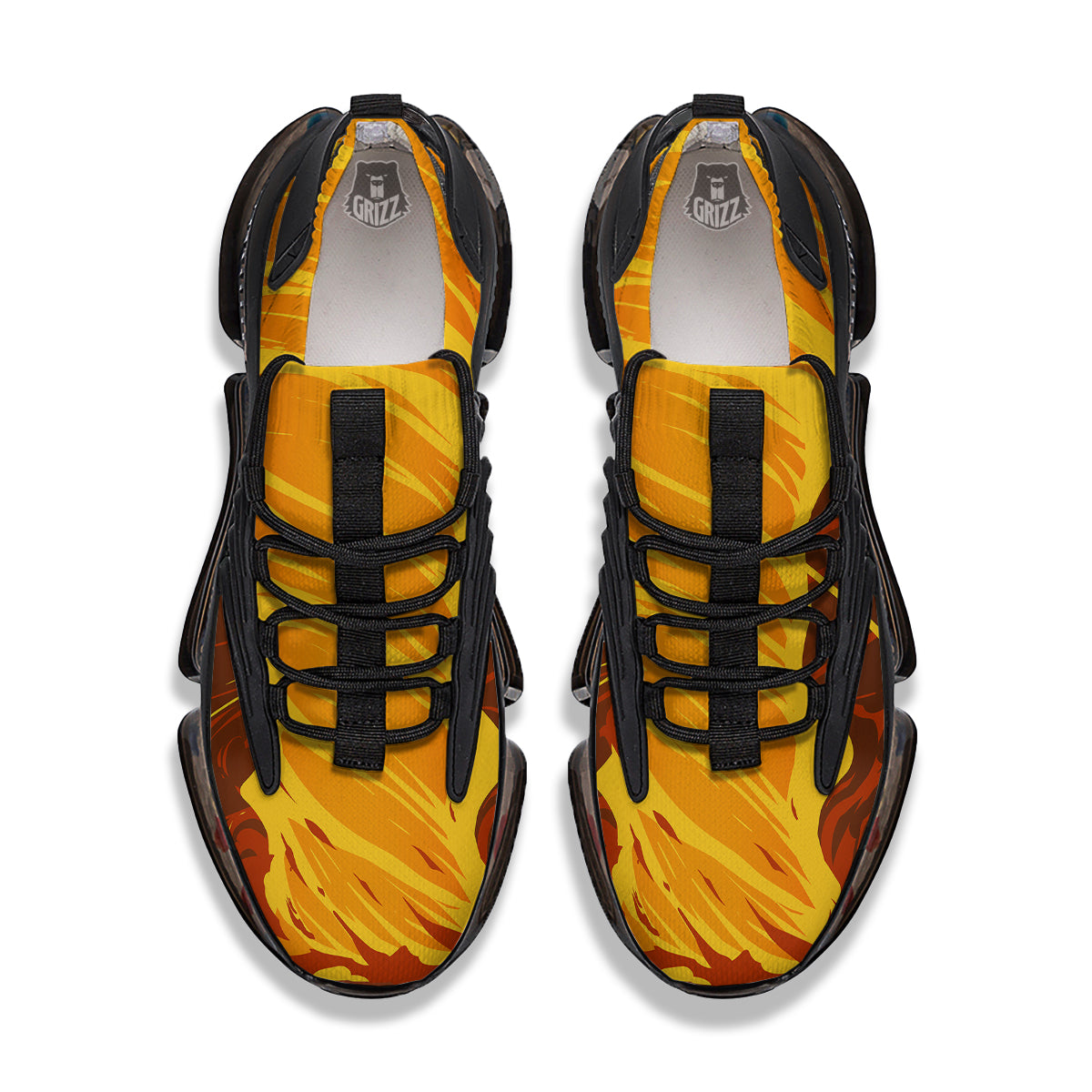 Fire Tornado Print Black Gym Shoes-grizzshop