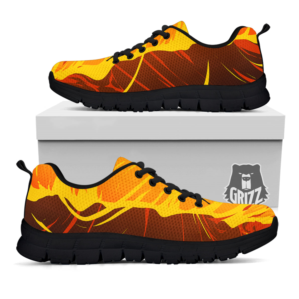 Fire Tornado Print Black Sneaker-grizzshop