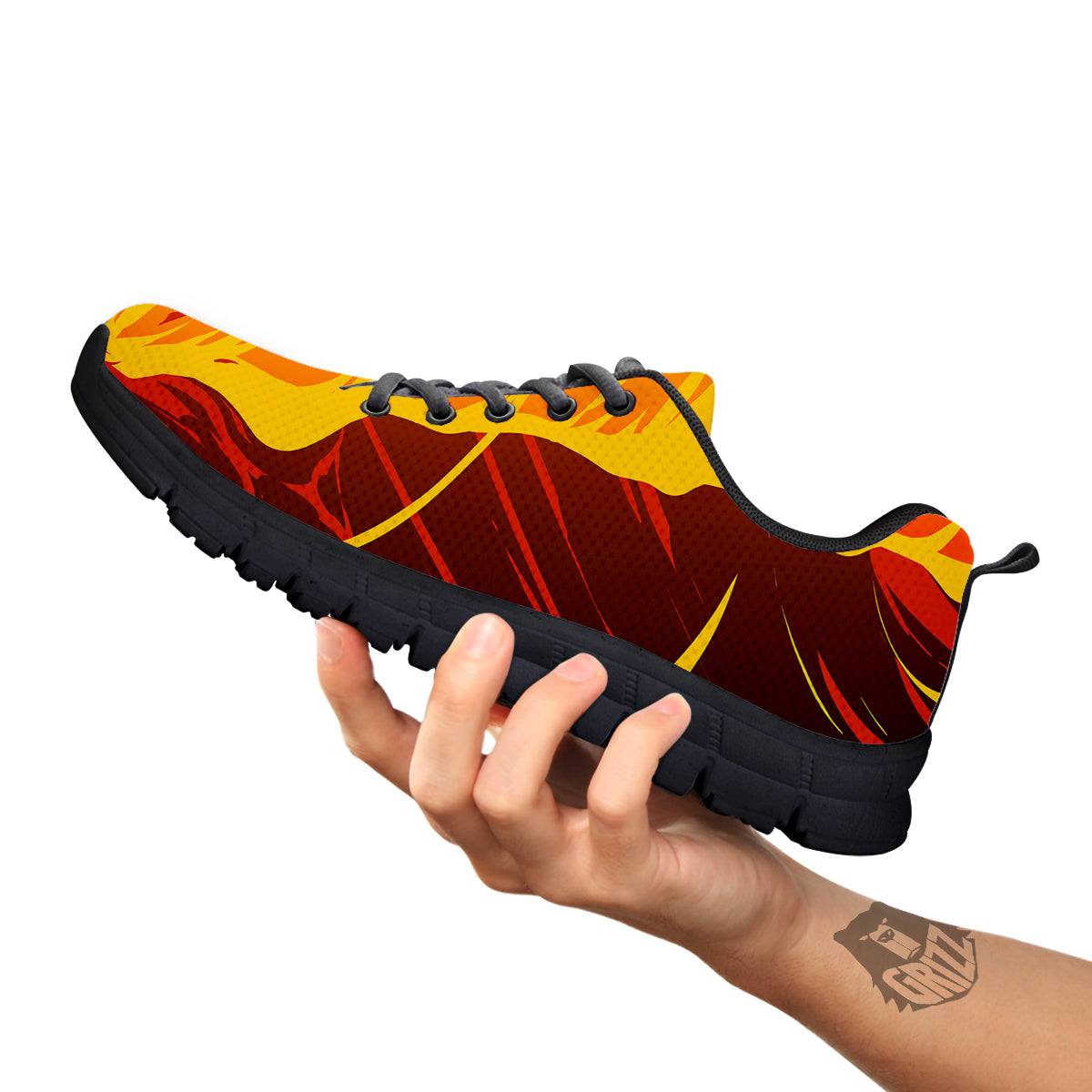 Fire Tornado Print Black Sneaker-grizzshop