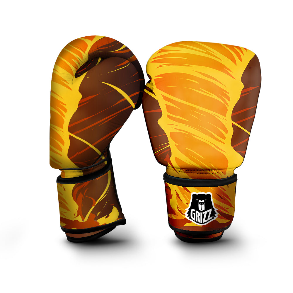 Fire Tornado Print Boxing Gloves-grizzshop