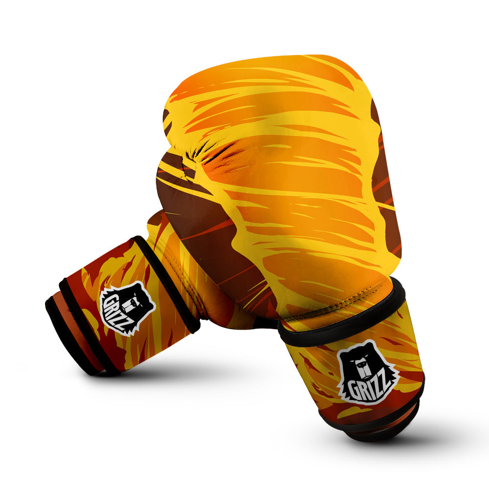 Fire Tornado Print Boxing Gloves-grizzshop