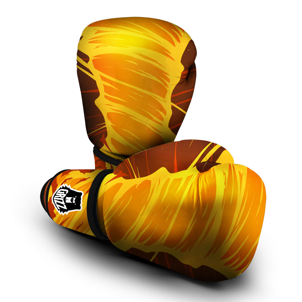 Fire Tornado Print Boxing Gloves-grizzshop