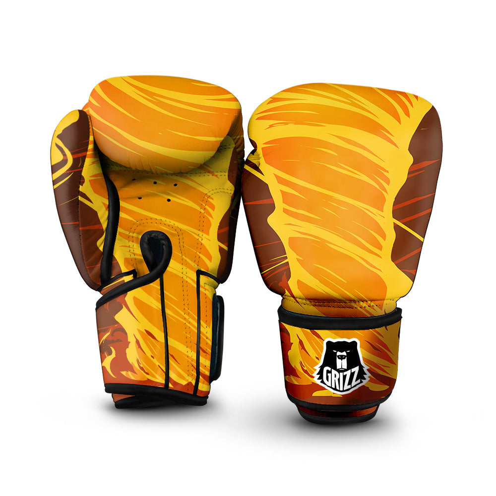 Fire Tornado Print Boxing Gloves-grizzshop