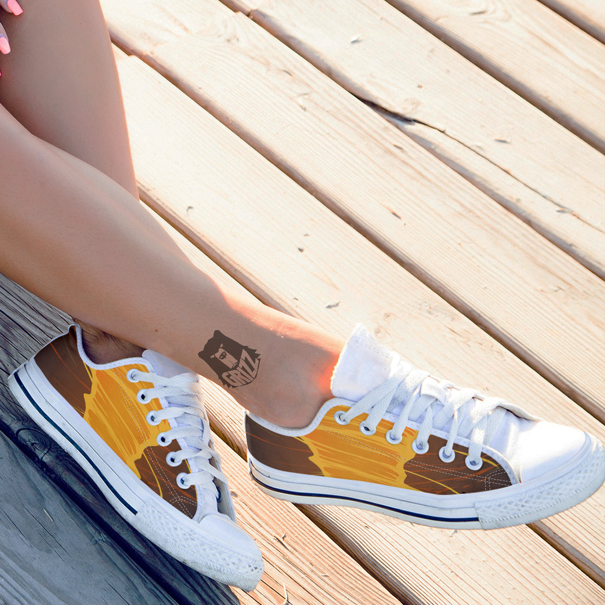 Fire Tornado Print White Low Top Shoes-grizzshop