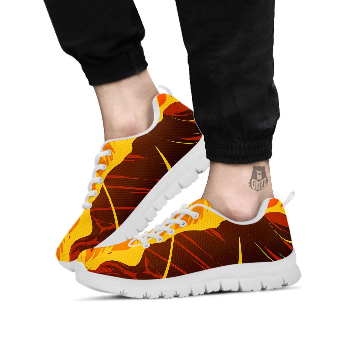 Fire Tornado Print White Sneaker-grizzshop