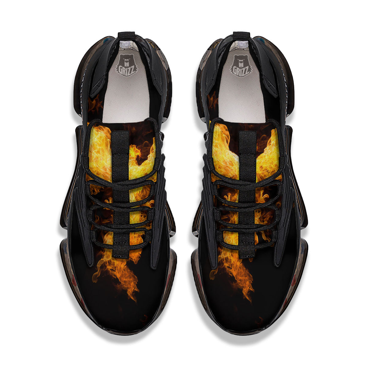 Firebird Phoenix Print Black Gym Shoes-grizzshop