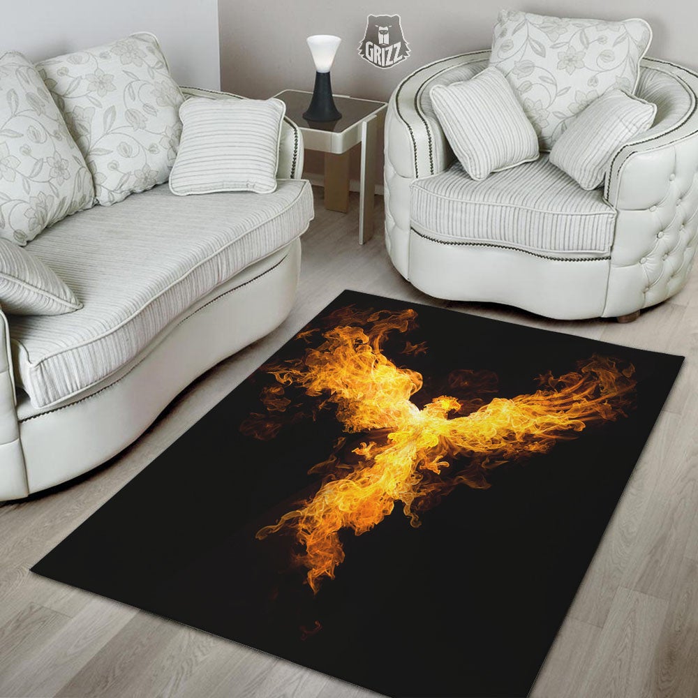 Firebird Phoenix Print Floor Mat-grizzshop