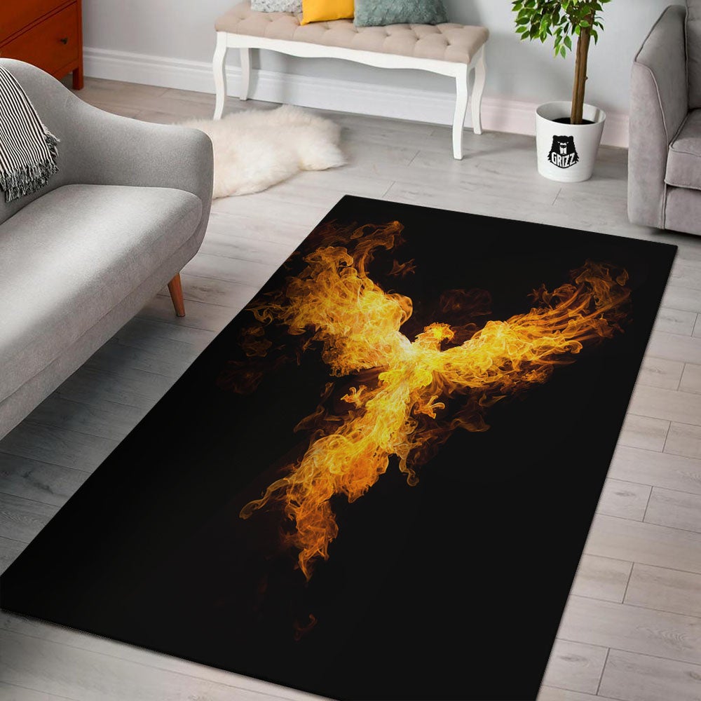 Firebird Phoenix Print Floor Mat-grizzshop