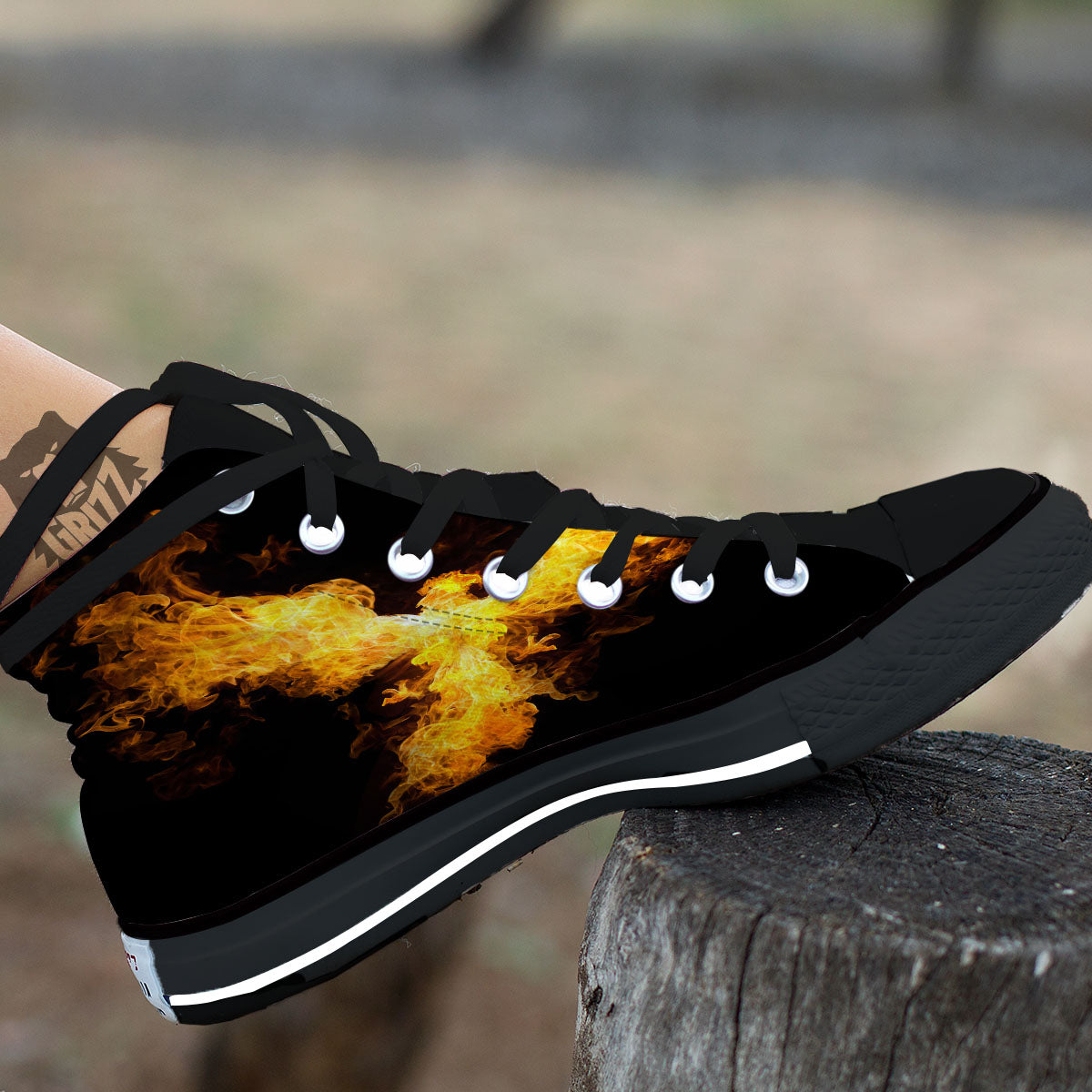 Firebird Phoenix Print High Top Shoes-grizzshop