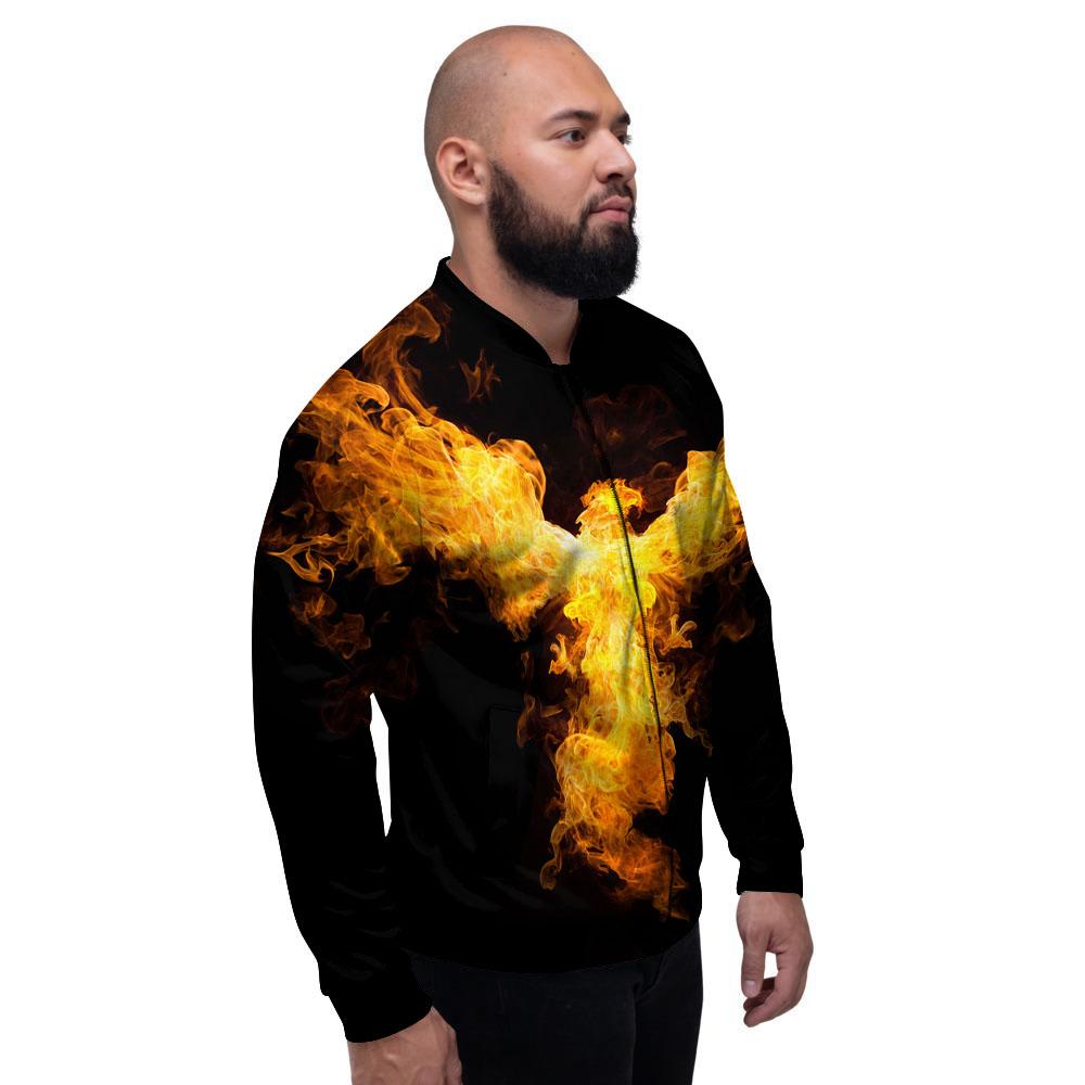Firebird Phoenix Print Men's Bomber Jacket-grizzshop