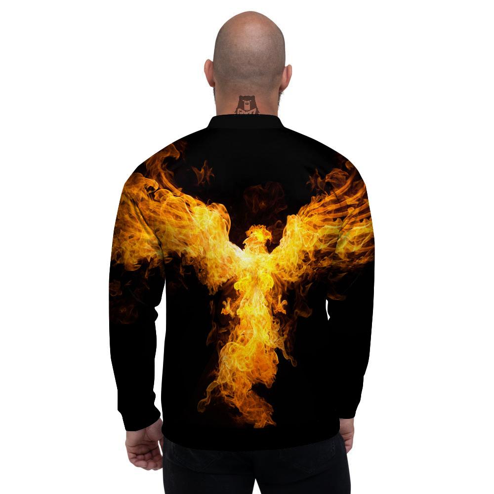 Firebird Phoenix Print Men's Bomber Jacket-grizzshop