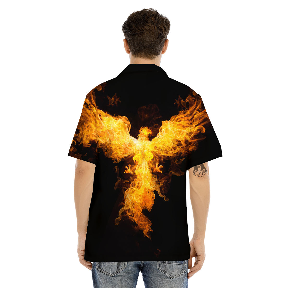 Firebird Phoenix Print Men's Hawaiian Shirt-grizzshop