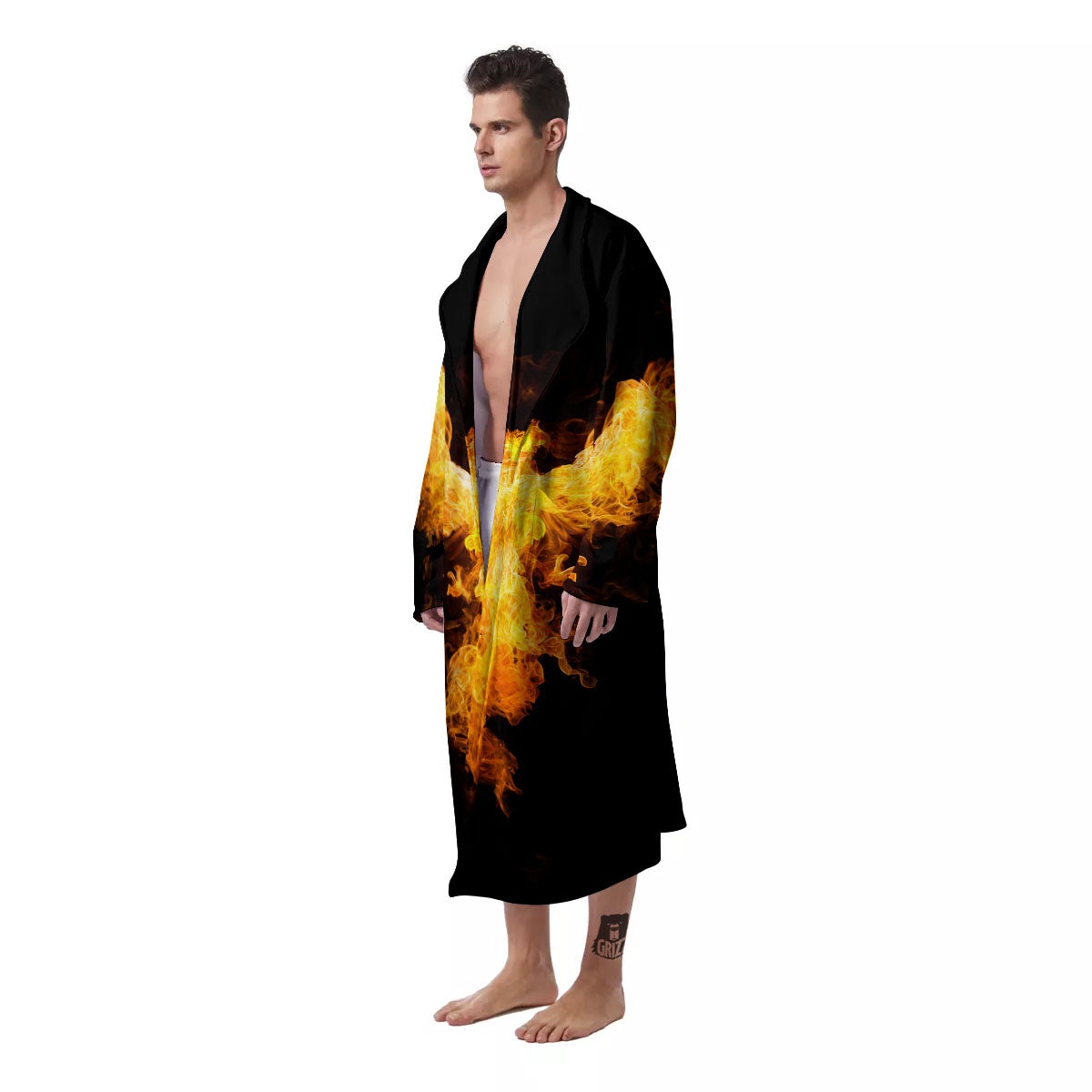 Firebird Phoenix Print Men's Robe-grizzshop