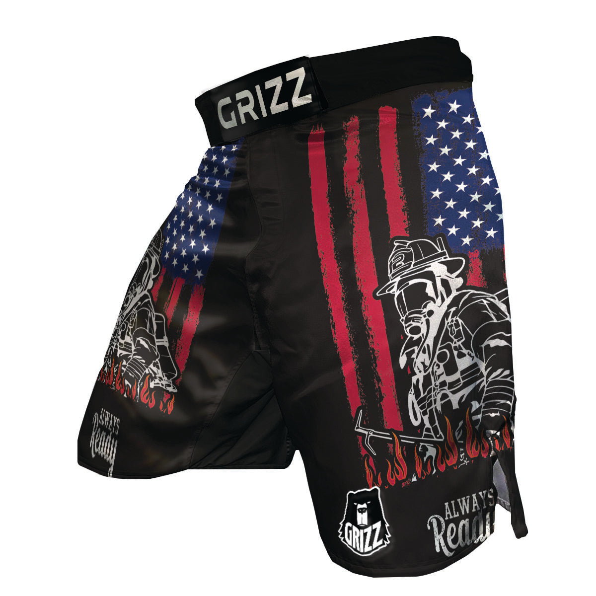 Firefighter Emblem American Print MMA Shorts-grizzshop