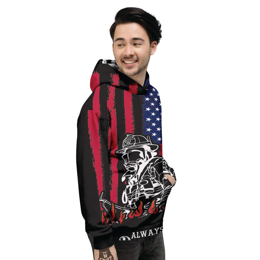 Firefighter Emblem American Print Men's Hoodie-grizzshop