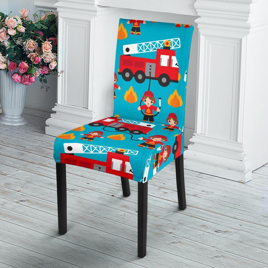 Firefighter Pattern Print Chair Cover-grizzshop