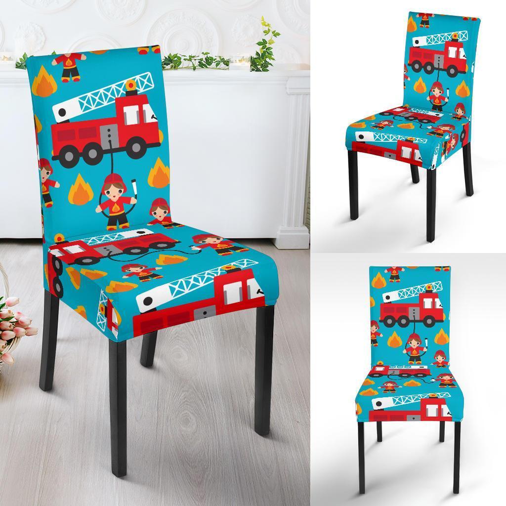 Firefighter Pattern Print Chair Cover-grizzshop