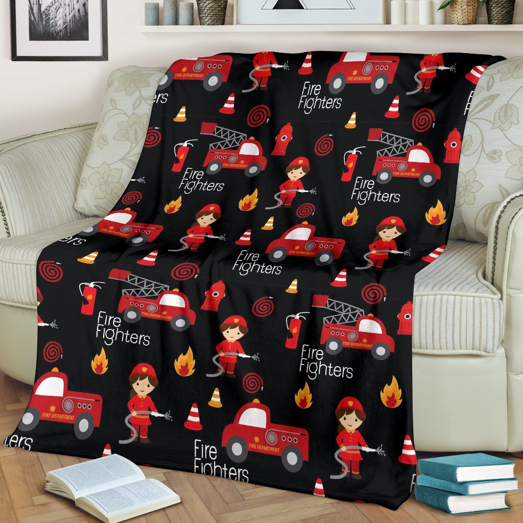Firefighter Print Pattern Blanket-grizzshop