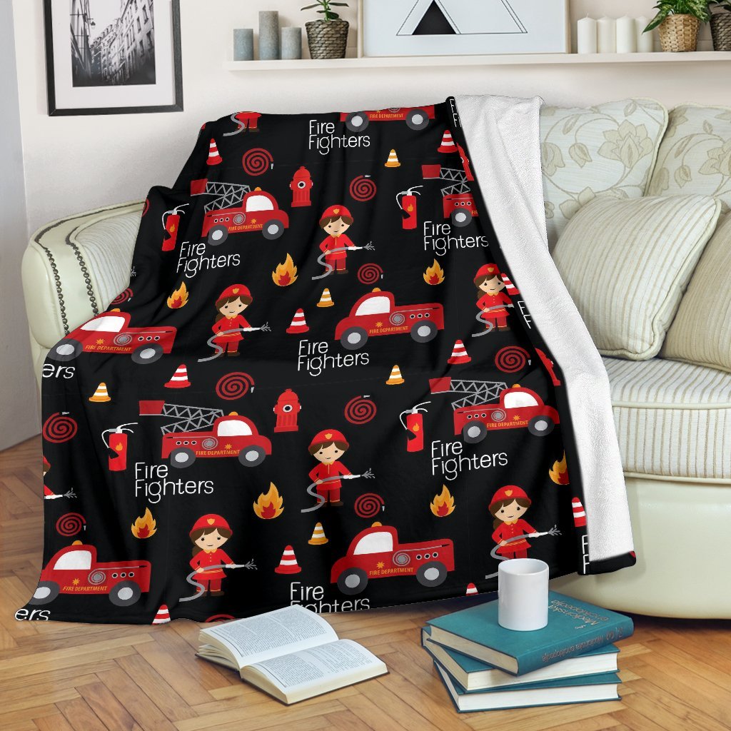 Firefighter Print Pattern Blanket-grizzshop
