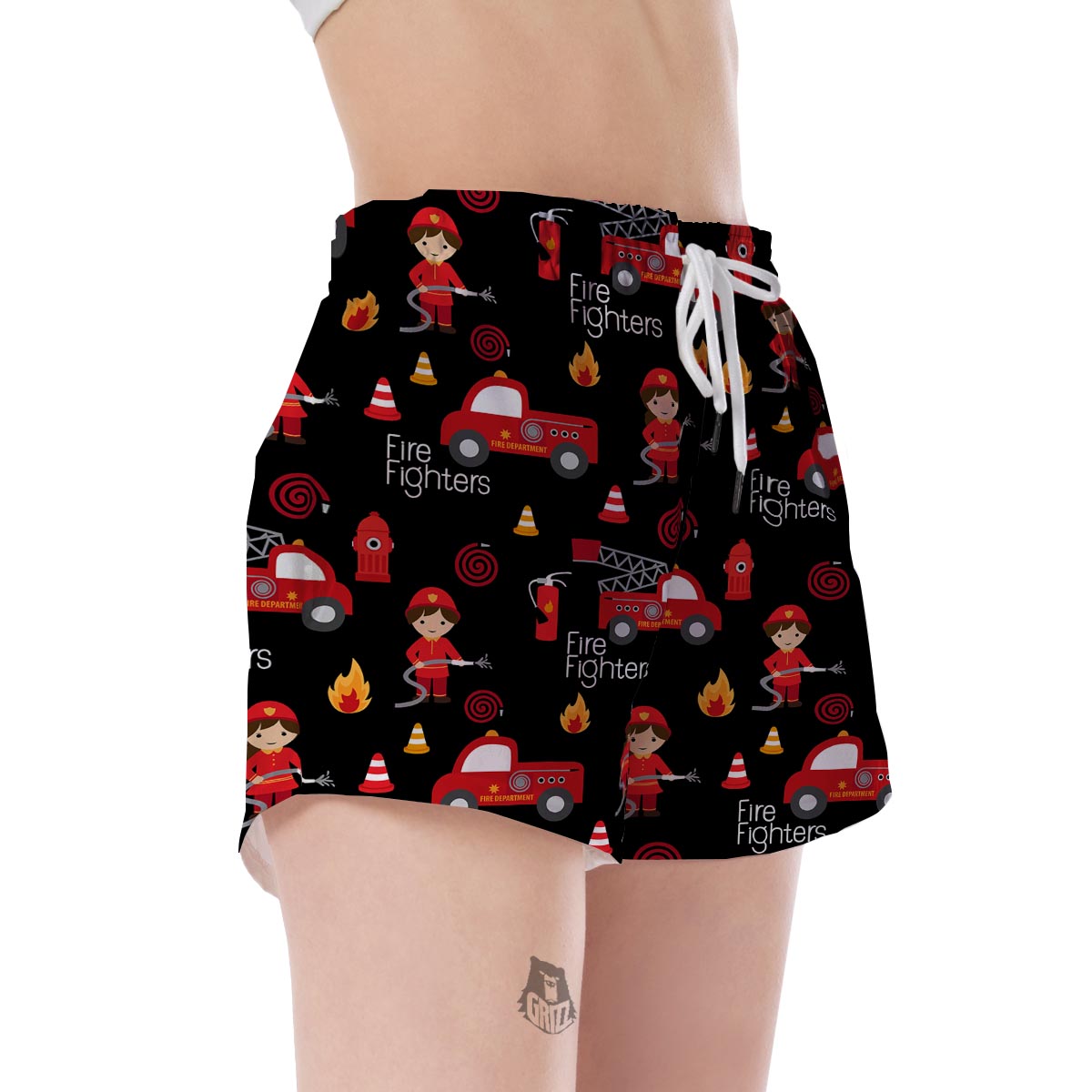Firefighter Print Pattern Women's Shorts-grizzshop