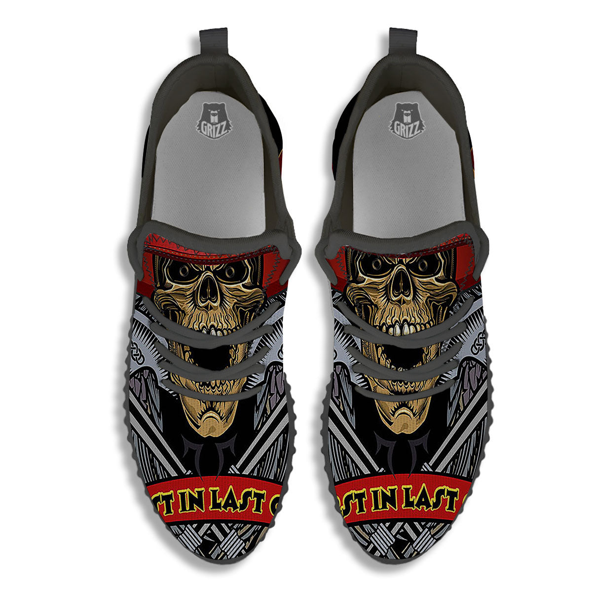 Firefighter Volunteer Print Black Walking Shoes-grizzshop