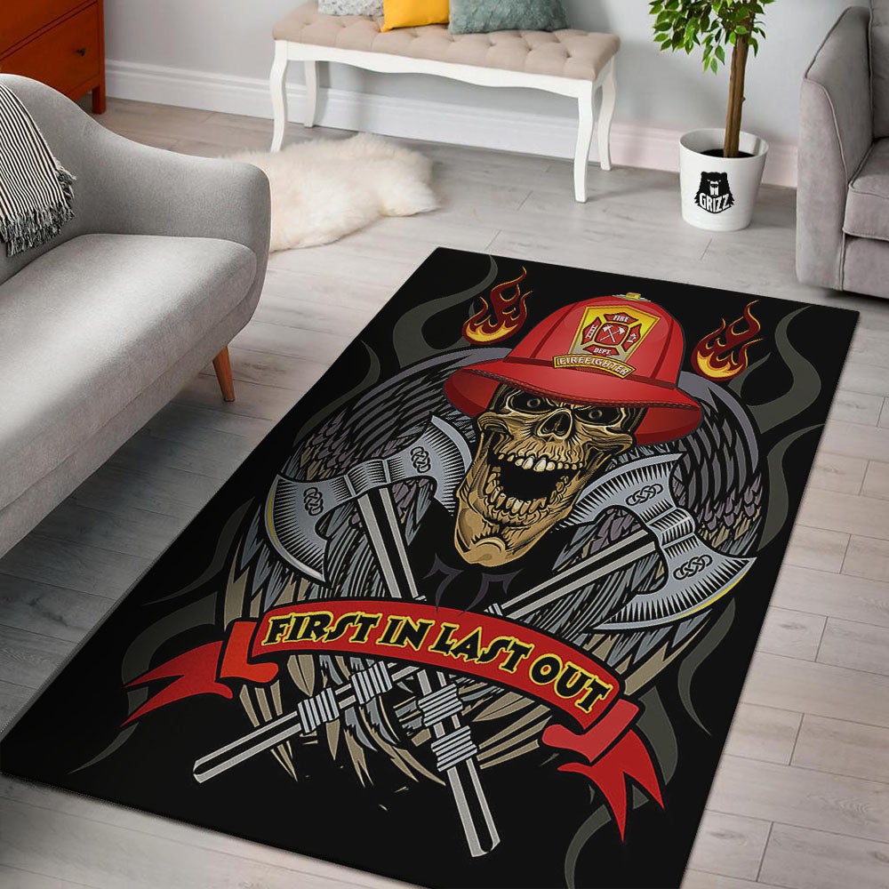 Firefighter Volunteer Print Floor Mat-grizzshop