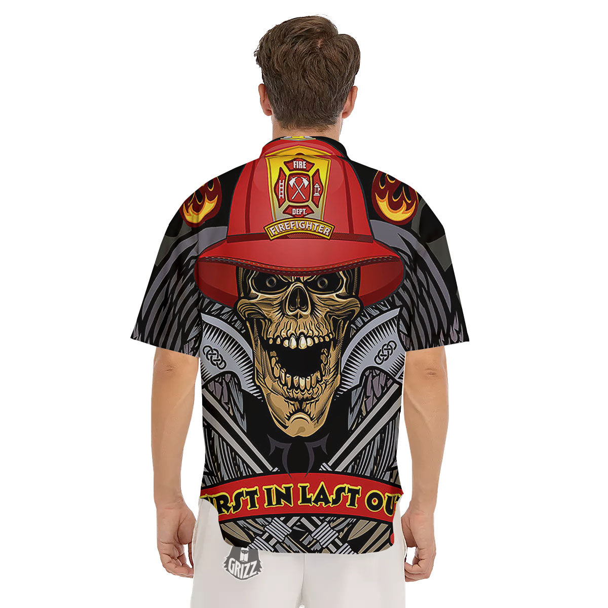 Firefighter Volunteer Print Men's Short Sleeve Shirts-grizzshop