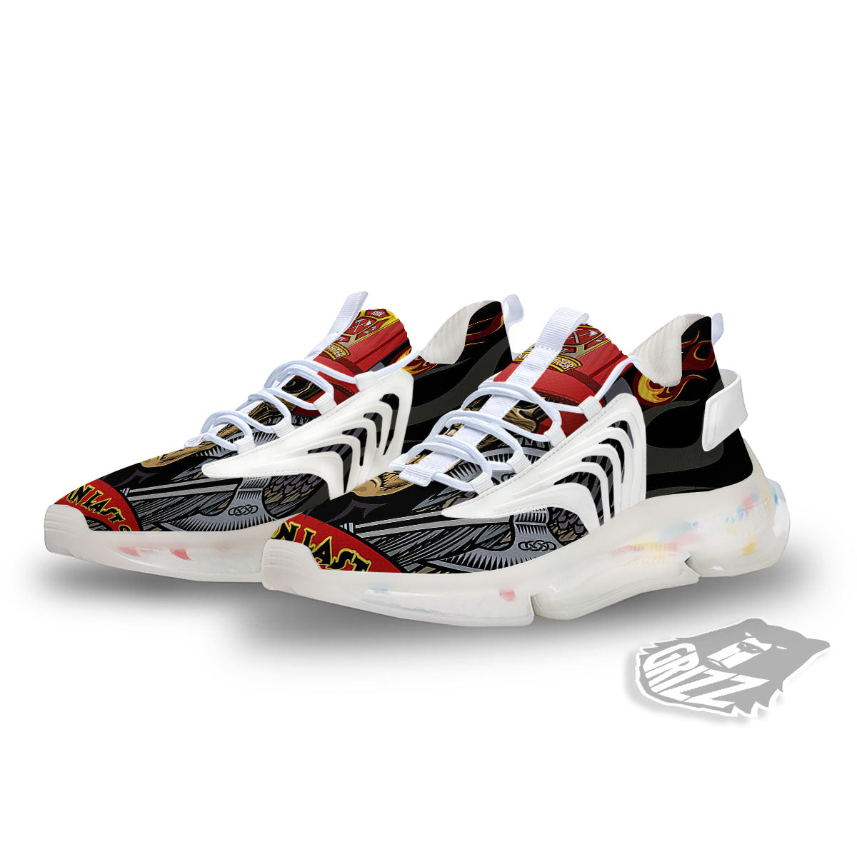 Firefighter Volunteer Print White Gym Shoes-grizzshop