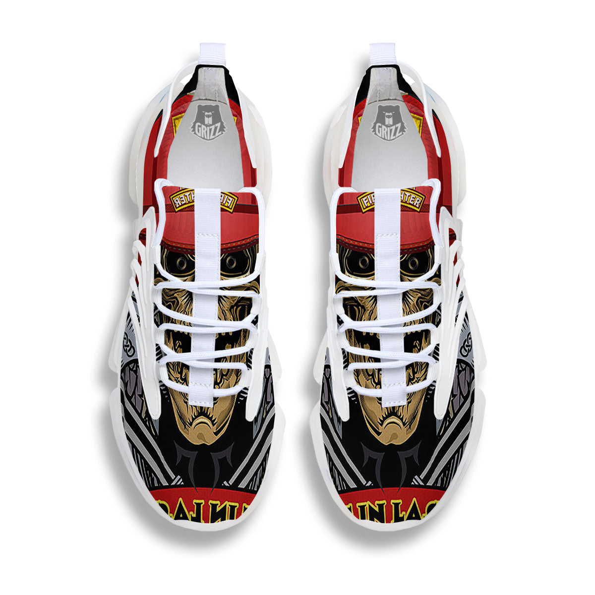 Firefighter Volunteer Print White Gym Shoes-grizzshop