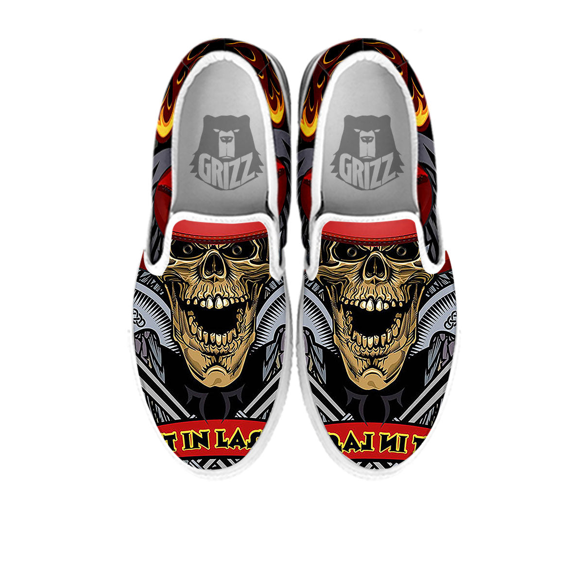 Firefighter Volunteer Print White Slip On Shoes-grizzshop