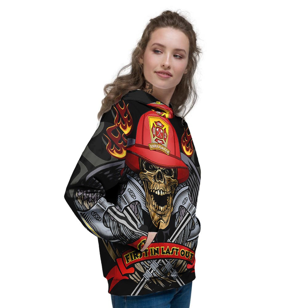 Firefighter Volunteer Print Women's Hoodie-grizzshop