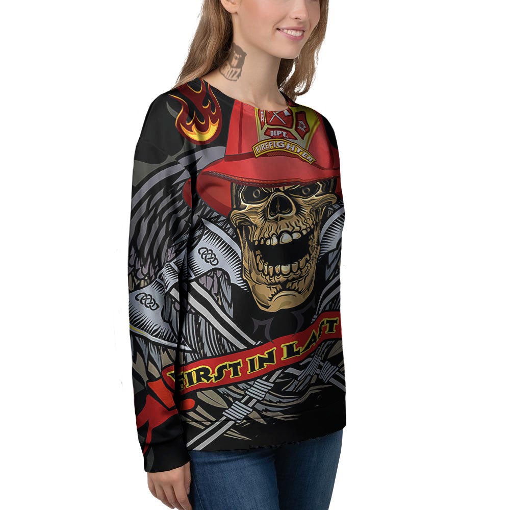 Firefighter Volunteer Print Women's Sweatshirt-grizzshop