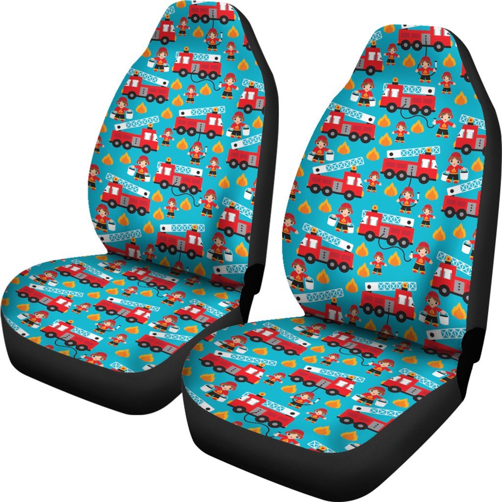 Firefighter Pattern Print Universal Fit Car Seat Cover-grizzshop