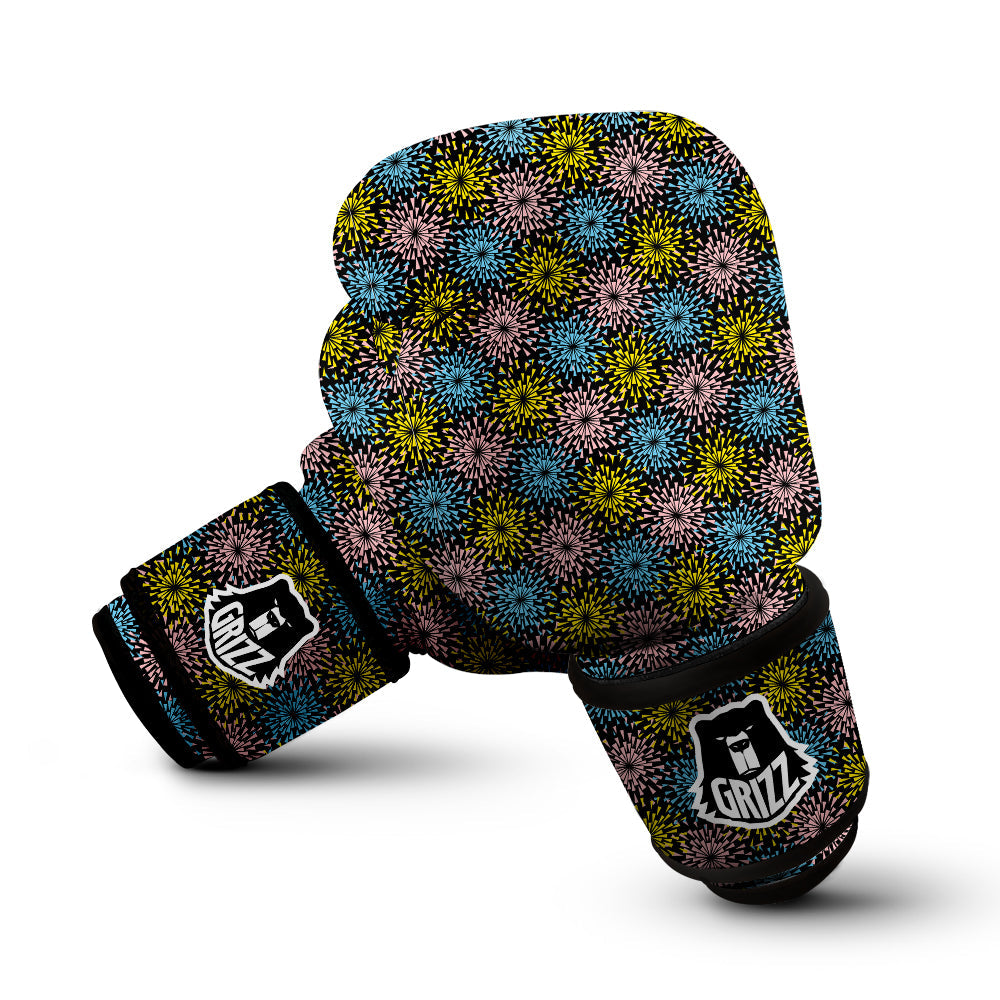 Fireworks Flowers Abstract Print Pattern Boxing Gloves-grizzshop
