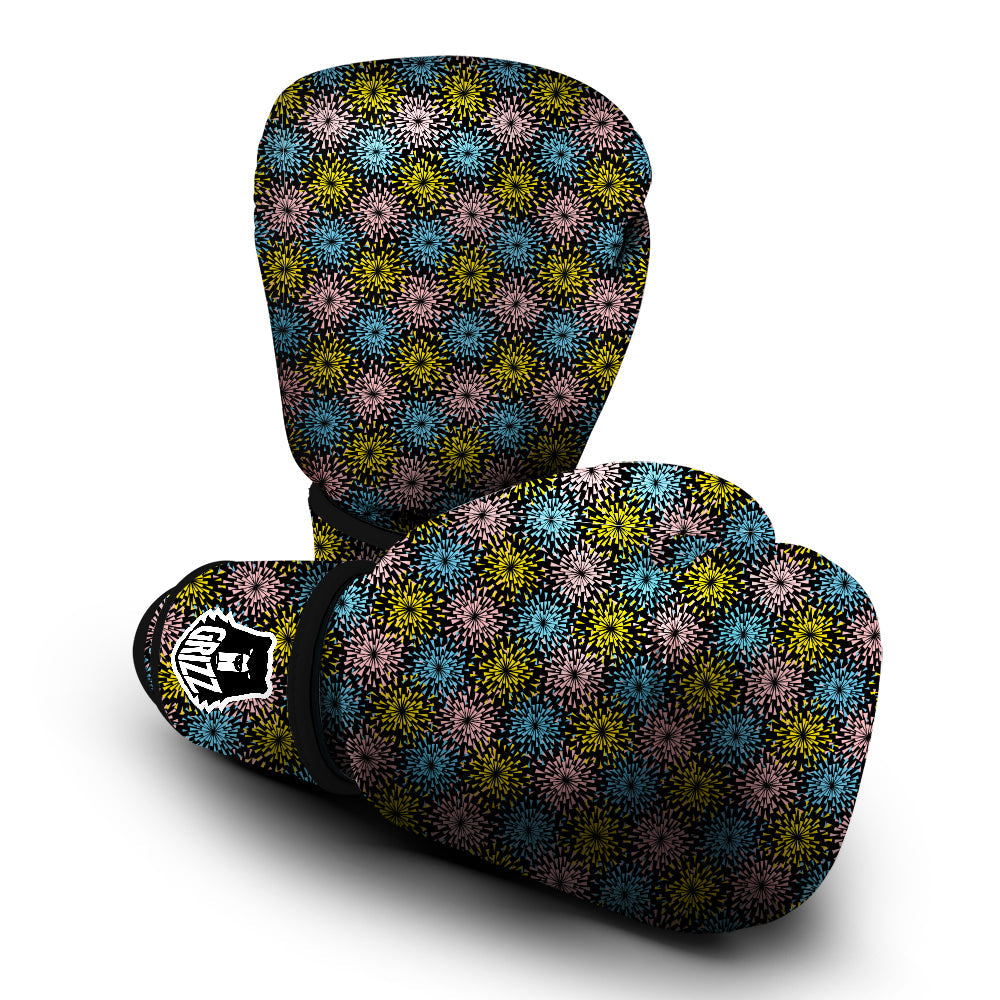 Fireworks Flowers Abstract Print Pattern Boxing Gloves-grizzshop