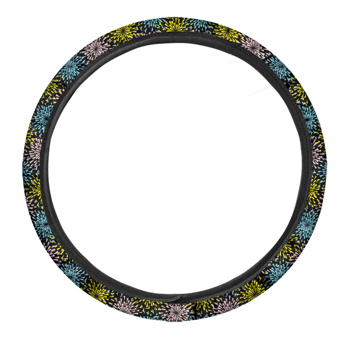 Fireworks Flowers Abstract Print Pattern Car Steering Wheel Cover-grizzshop