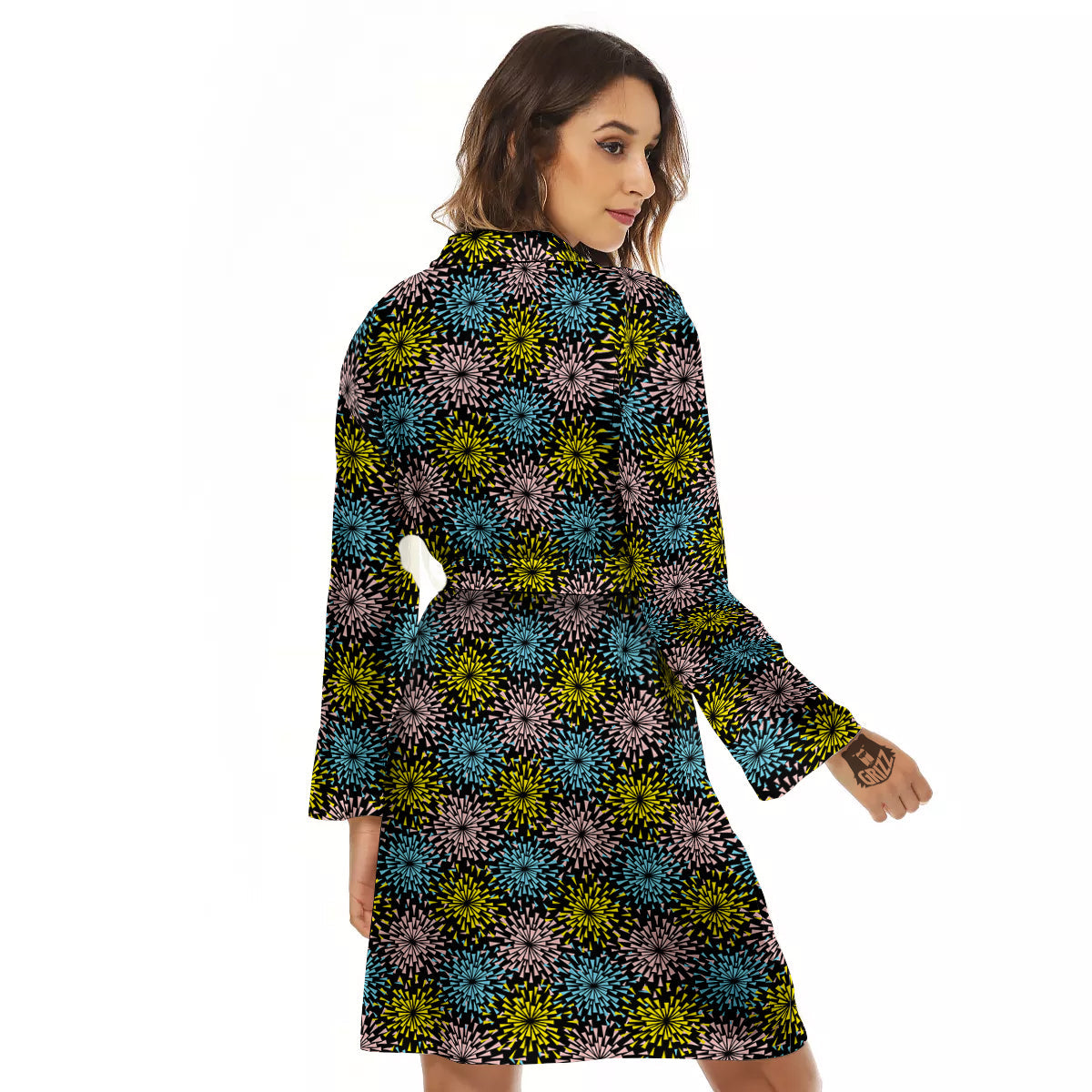 Fireworks Flowers Abstract Print Pattern Women's Robe-grizzshop