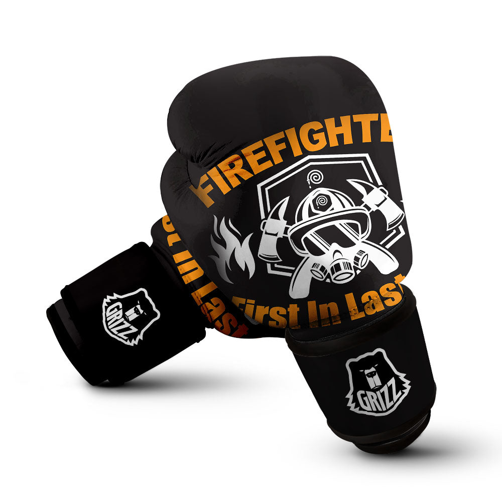 First In Last Out Firefighter Print Boxing Gloves-grizzshop