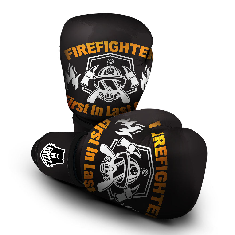 First In Last Out Firefighter Print Boxing Gloves-grizzshop