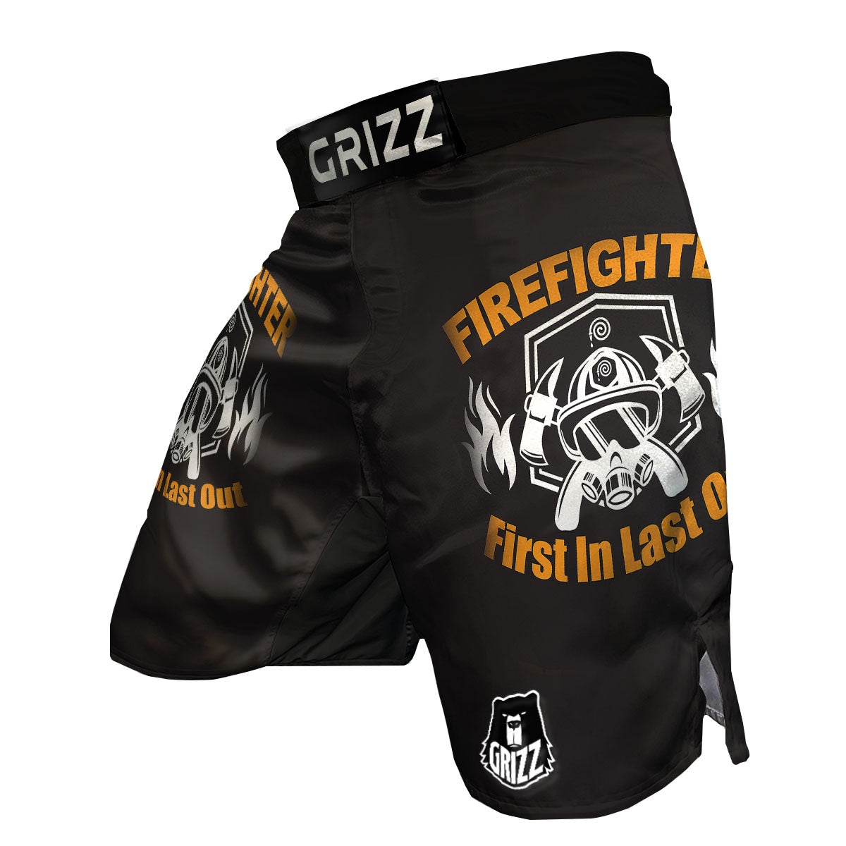 First In Last Out Firefighter Print MMA Shorts-grizzshop