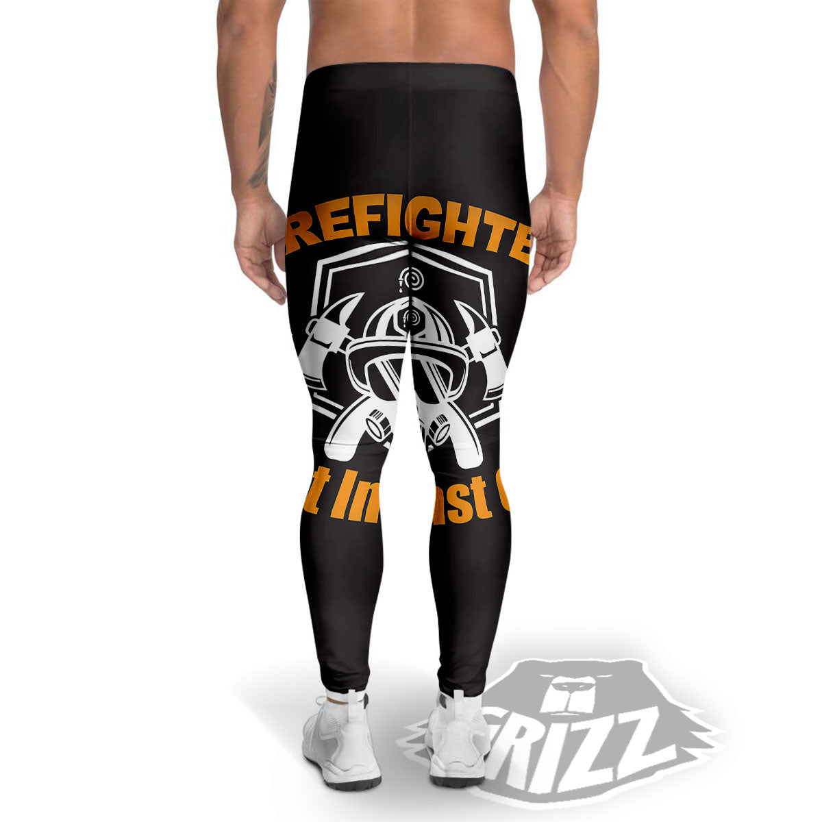 First In Last Out Firefighter Print Men's Leggings-grizzshop