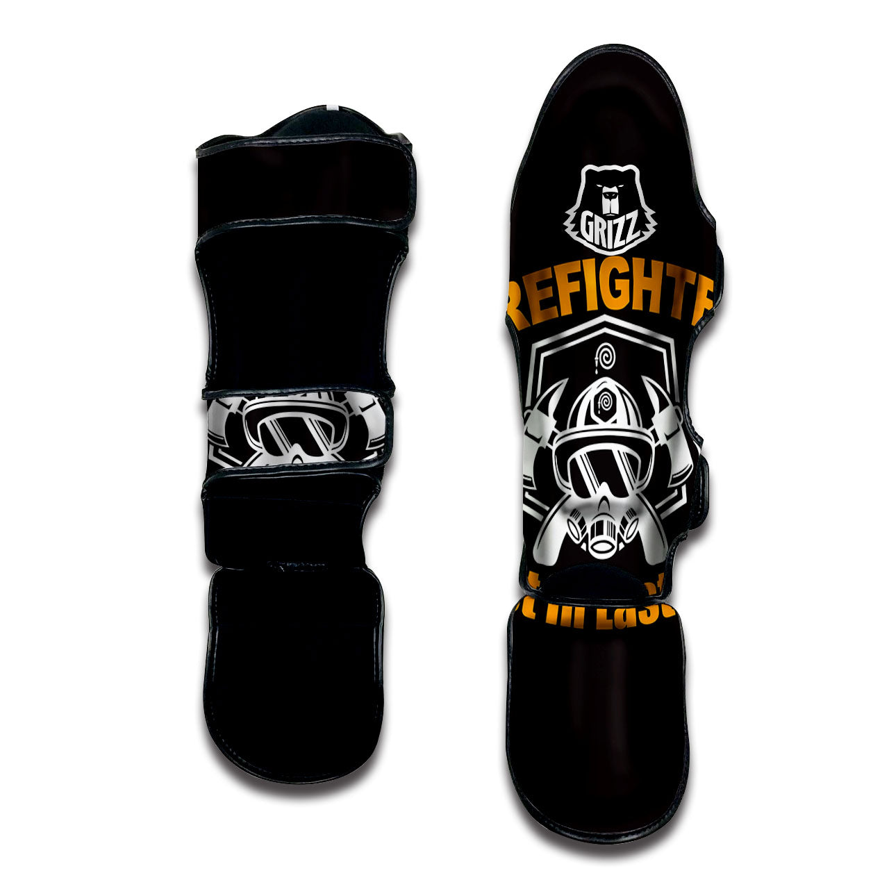 First In Last Out Firefighter Print Muay Thai Shin Guards-grizzshop