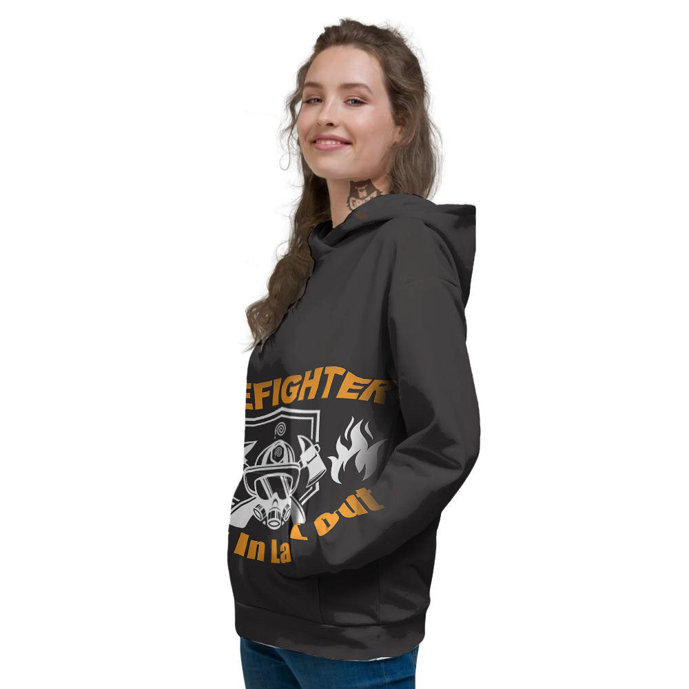 First In Last Out Firefighter Print Women's Hoodie-grizzshop