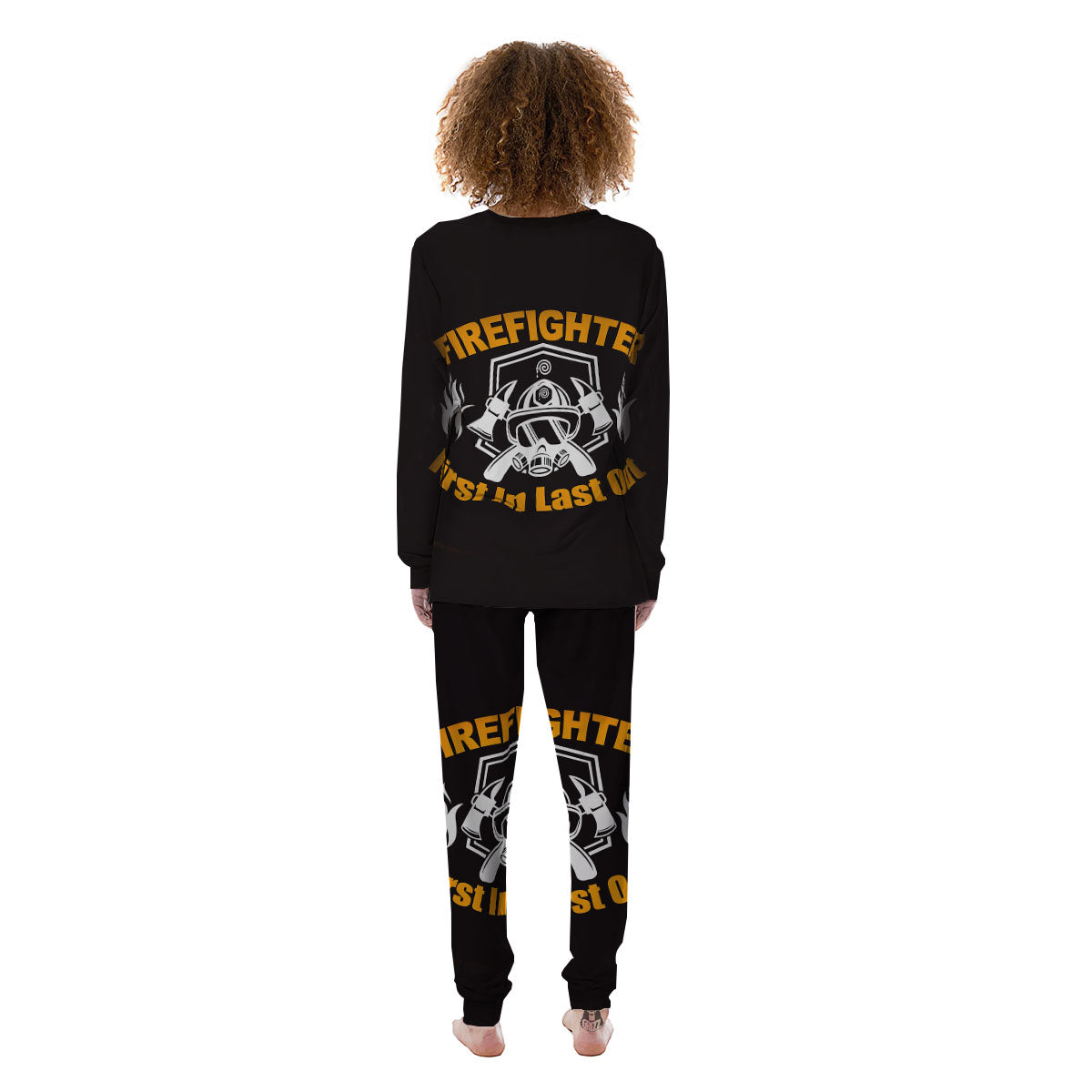 First In Last Out Firefighter Print Women's Pajamas-grizzshop