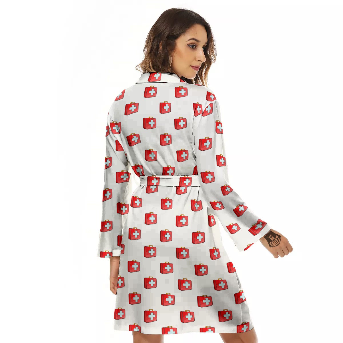 First Kit Aid Paramedic Print Pattern Women's Robe-grizzshop