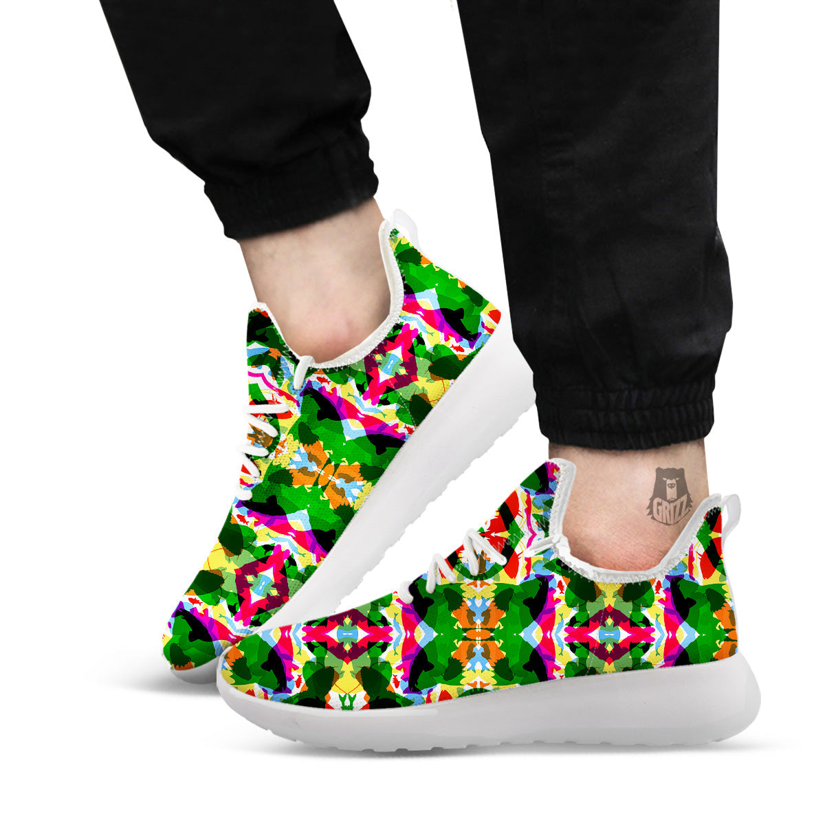 Fish Colorful Abstract Print Pattern White Athletic Shoes-grizzshop
