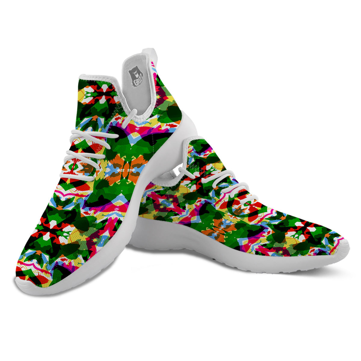 Fish Colorful Abstract Print Pattern White Athletic Shoes-grizzshop