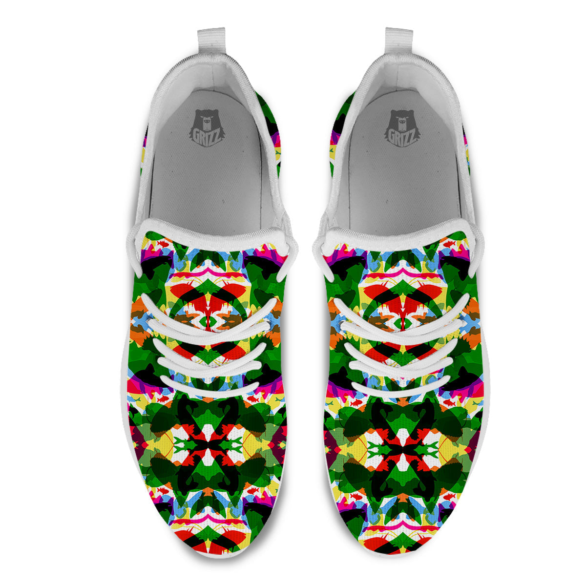 Fish Colorful Abstract Print Pattern White Athletic Shoes-grizzshop